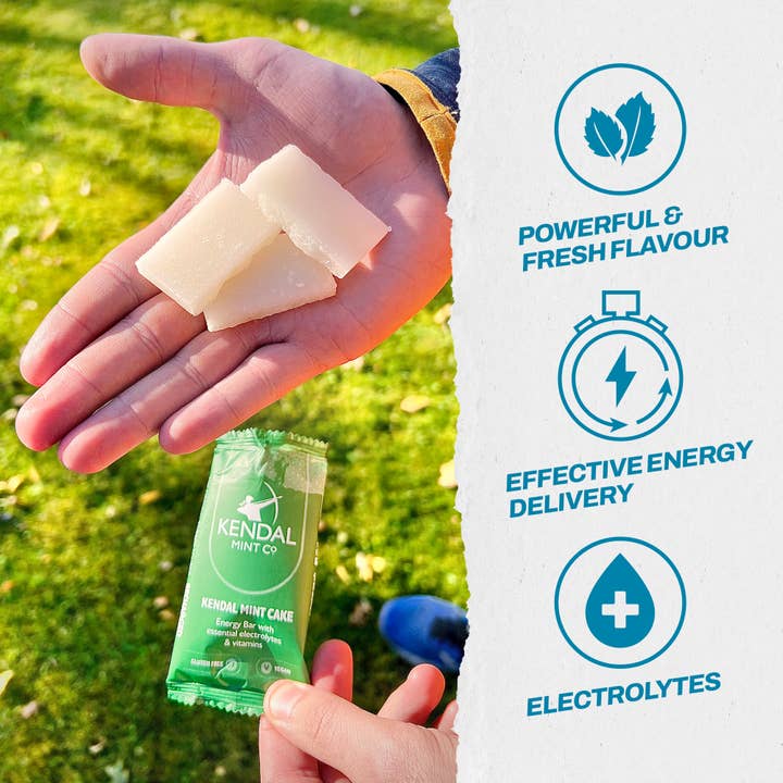 Kendal Mint Co® – wholesale Snack bar – KMC Energy Bar: Pocket-sized Kendal Mint Cake (35g)1