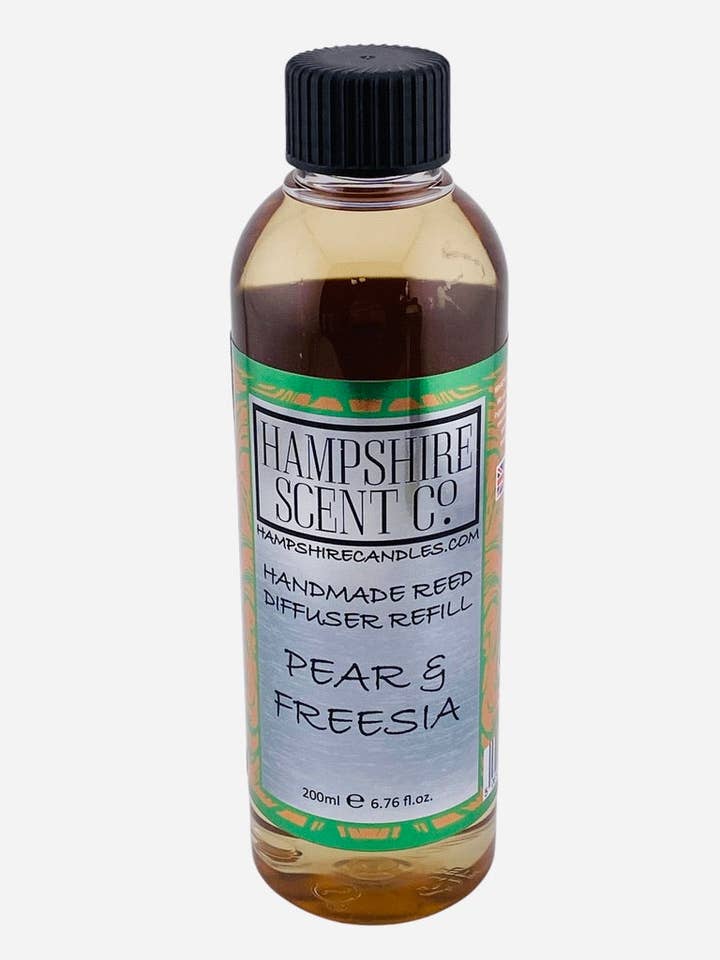 Pear and Freesia Reed Diffuser Refills 200ml for wholesale by Hampshire candles
