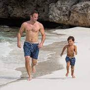 Blem Beach Accessories AU - Wholesale Swim shorts – Kids - Cameron Paisley Swim Shorts Navy Kids1