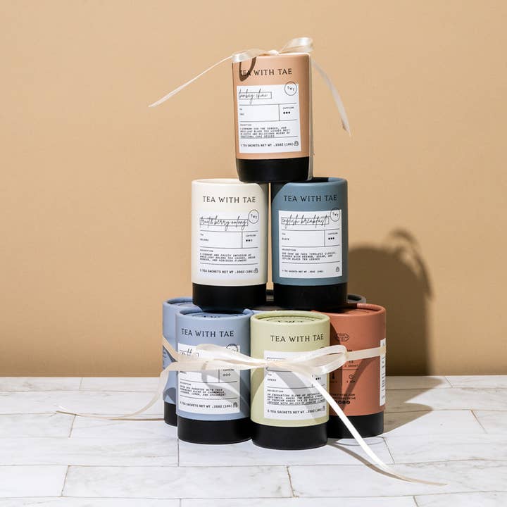 Tea with Tae - Wholesale Tea Bags - Peppermint Herbal Mini Tea Tube Gift (5 tea bags)