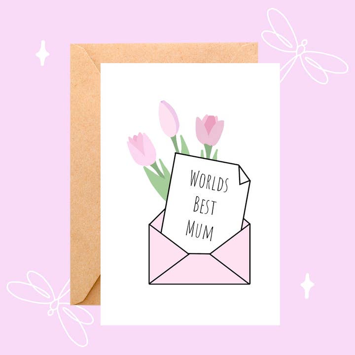 World's Best Mum Mother's Day Card for wholesale by Kingtoni Cards