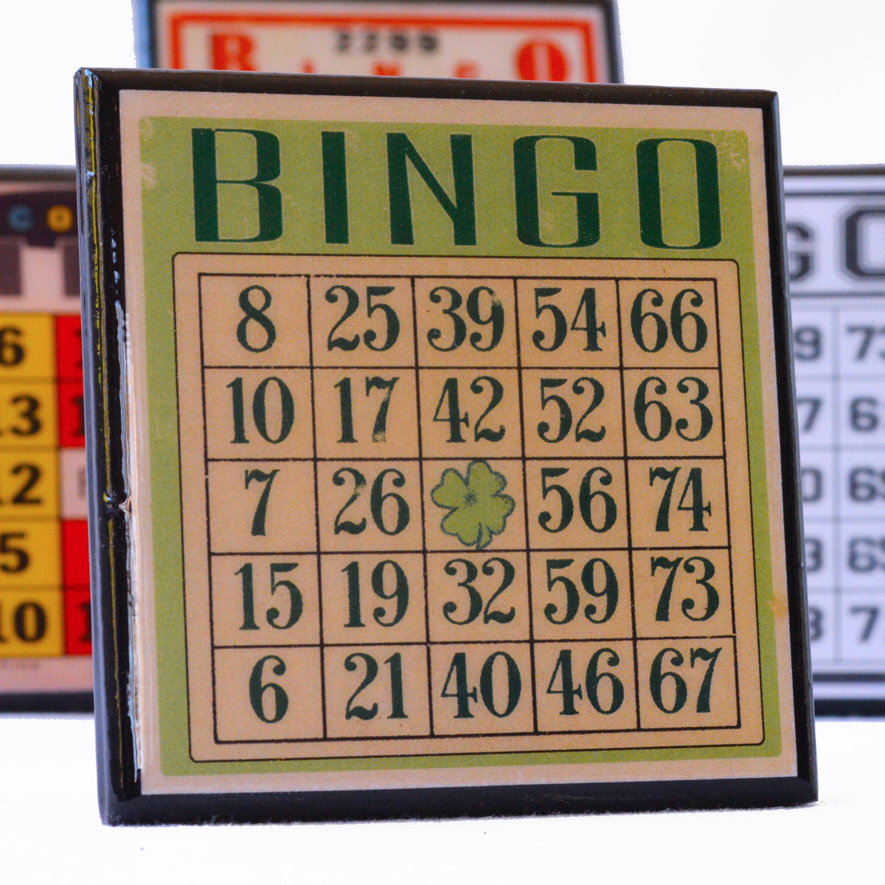 Cheltenham Road - Wholesale Coasters - Bingo!  Vintage Bingo Card Coaster Set3