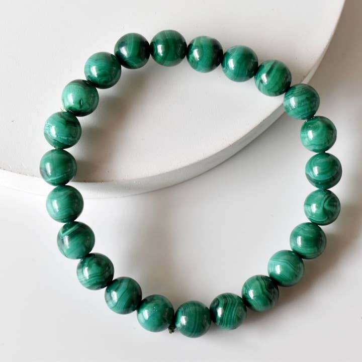 Soothing Crystals - Vente Bracelet de perles - Bracelet de guérison | Malachite synthétique | Bracelet en pierres précieuses1