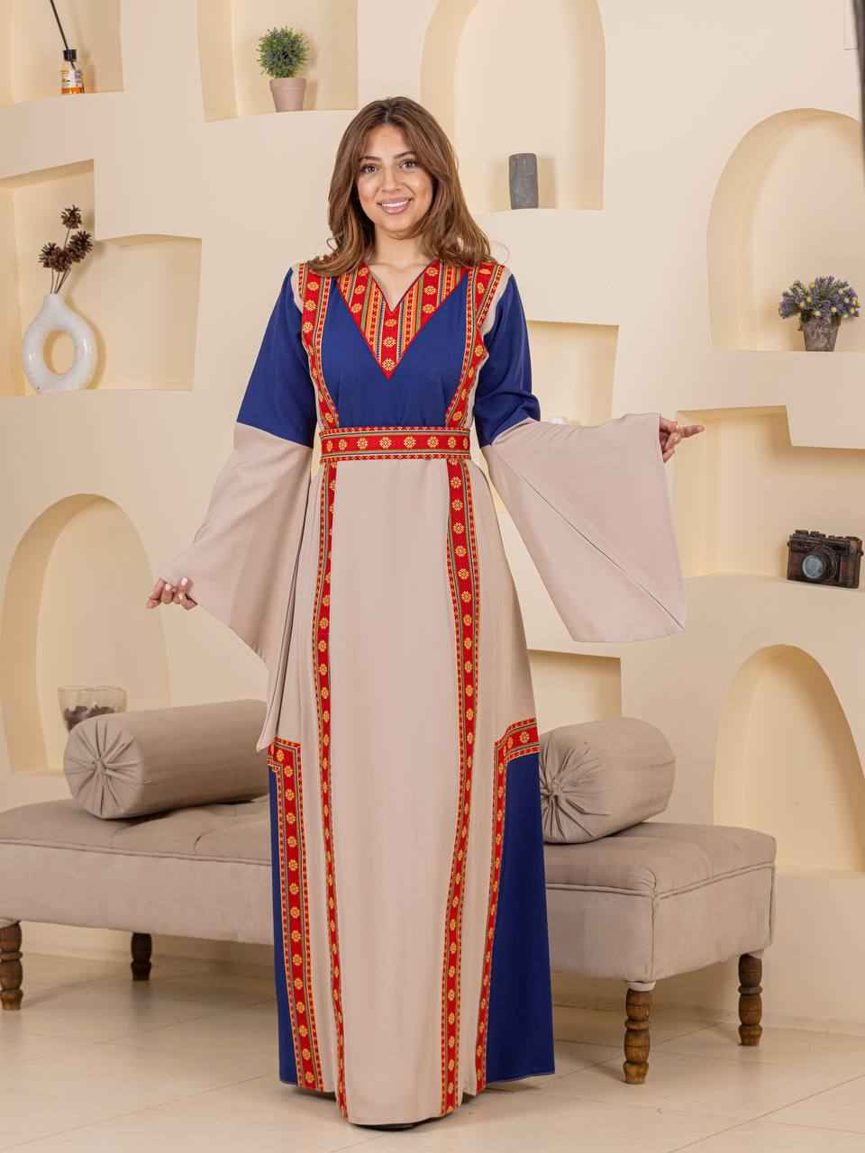 Palestinian Elegance - Wholesale Dress - Women's - Modern Heritage Embroidered "Modraqa" Dress5