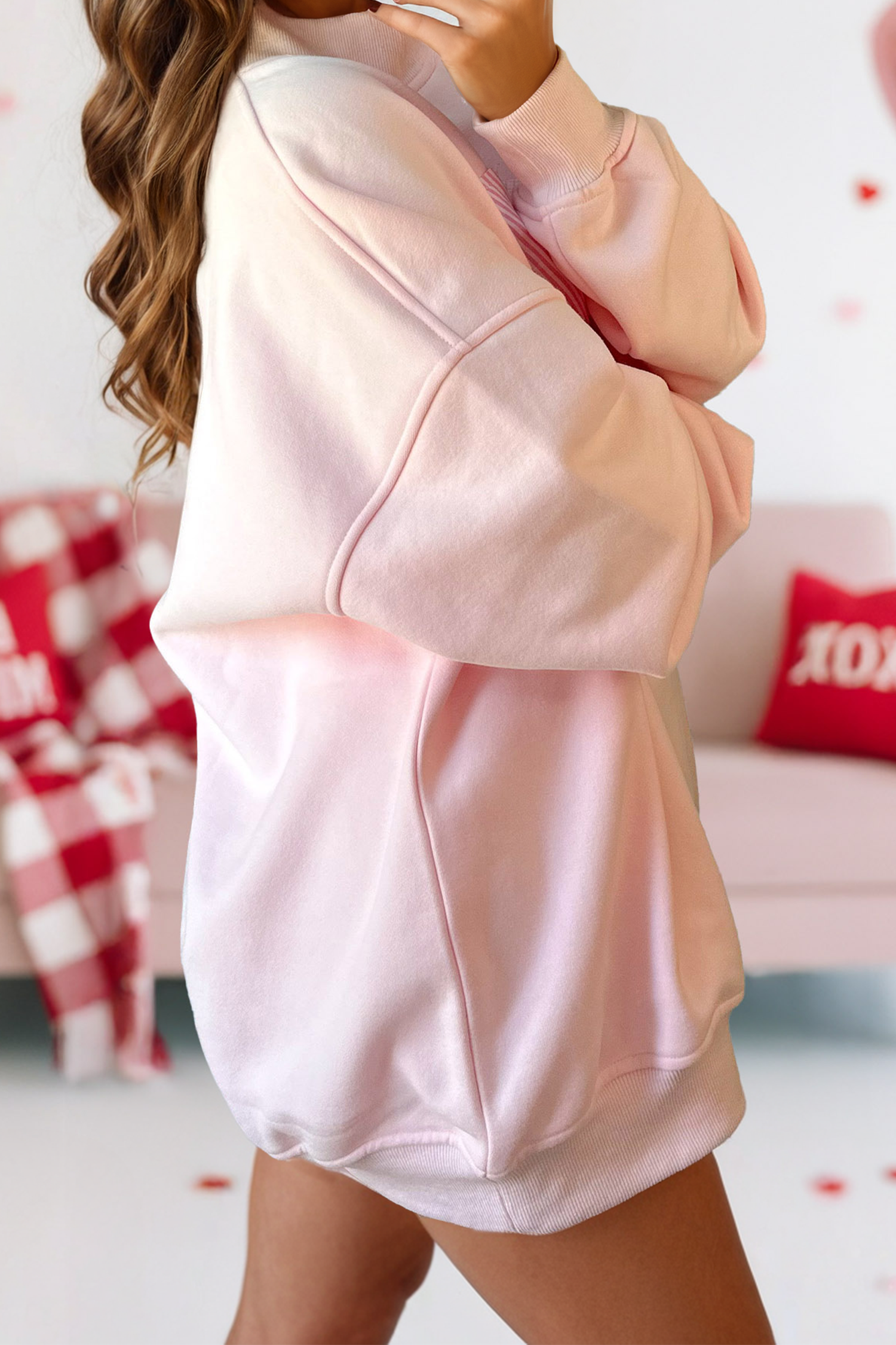 fashionworks - Vente Sweat-shirt – femme - Sweat-shirt oversize à col montant patché Sweetheart de la Saint-Valentin4