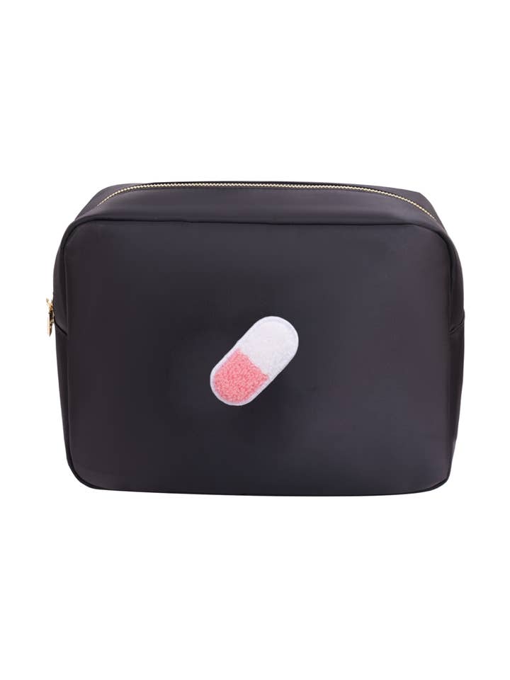 XL Black Pill Beauty Bag for wholesale by Bloc Bags