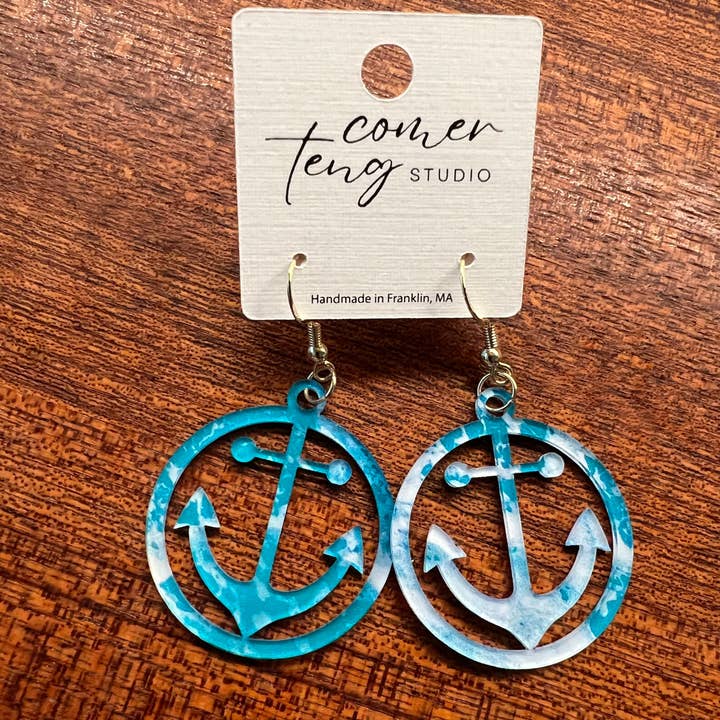 Comer Teng Studio - Wholesale Dangle Earrings - Acrylic Ocean Anchor Earrings1