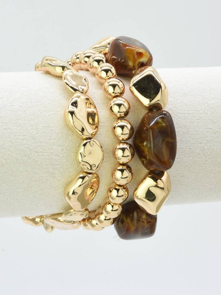 CB2303 3 Piece Acrylic CCB Bracelet Set for wholesale by MiMi Wholesale