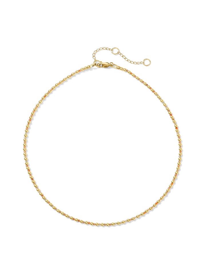 Colar Choker com Pedras Preciosas e Banhado a Ouro Claire - Pedra do Sol por atacado de Kaylie Dawn Jewelry