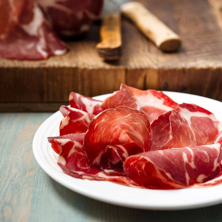 I sapori di una volta s.r.l.s – fumados e enchidos por atacado – Capocollo artesanal picante – 100% feito na Itália 🇮🇹2