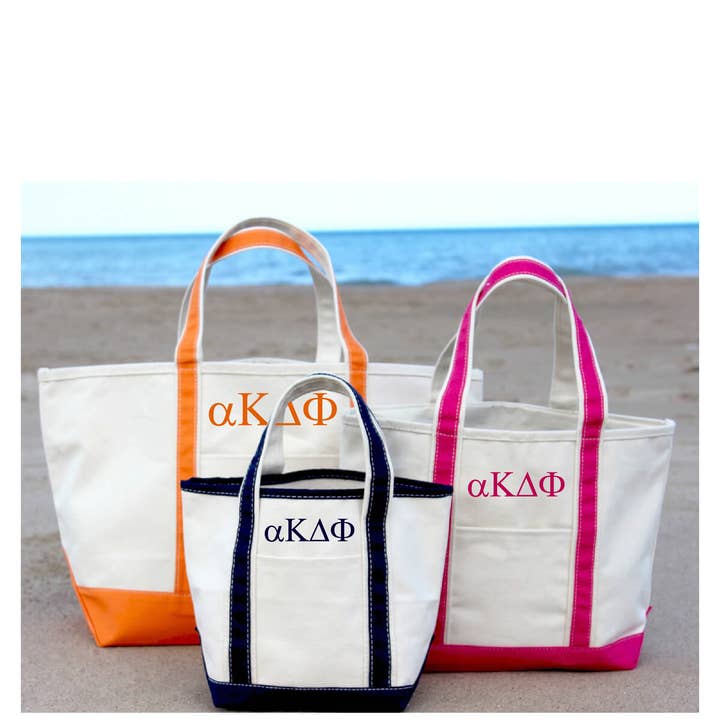 Simply Sisters - Wholesale Tote Bag - Women's - Sorority Cotton Canvas Boat Tote (Large)4