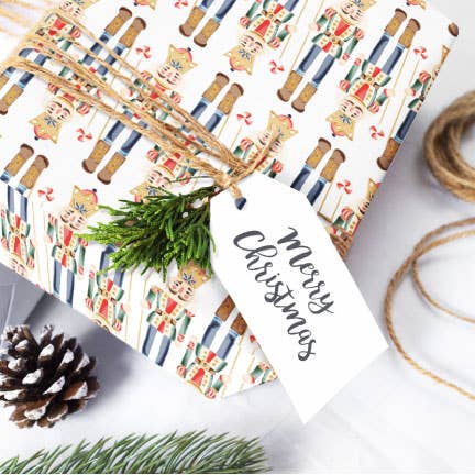 Pink House On River Road - Wholesale Flat Wrap - Nutcracker Christmas Holiday Gift Wrapping Paper13