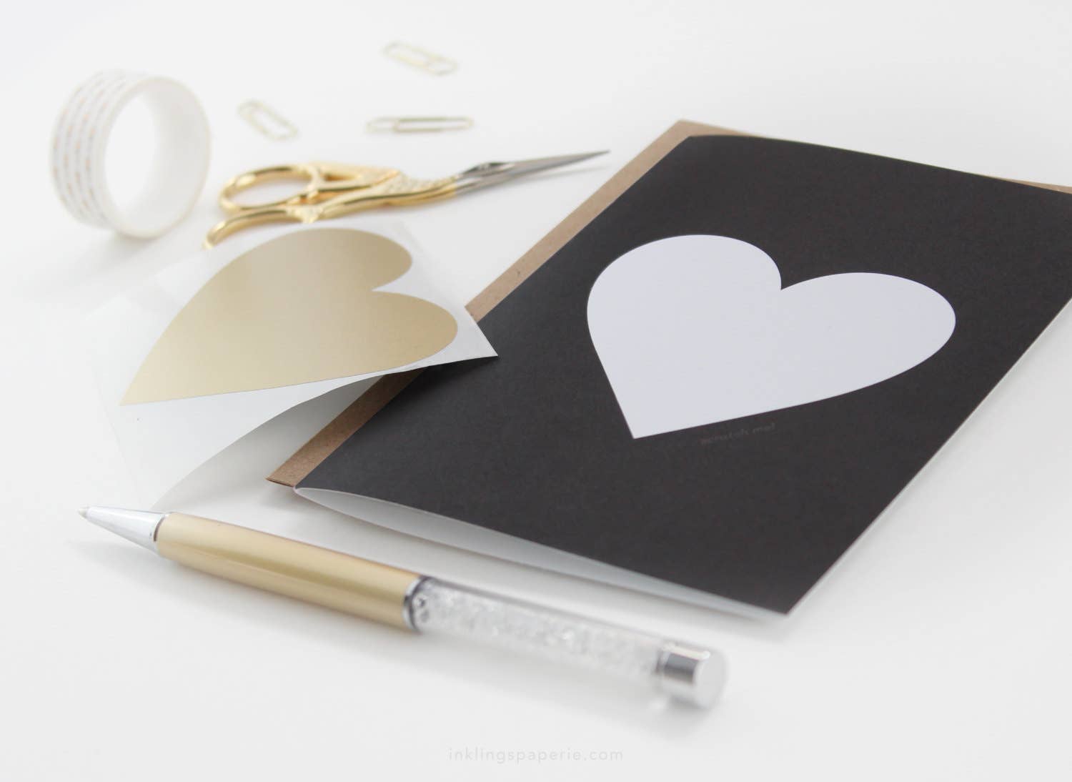 Inklings Paperie - Wholesale Love Card - Scratch-off Card - Black + Gold Heart - Love/Friendship4