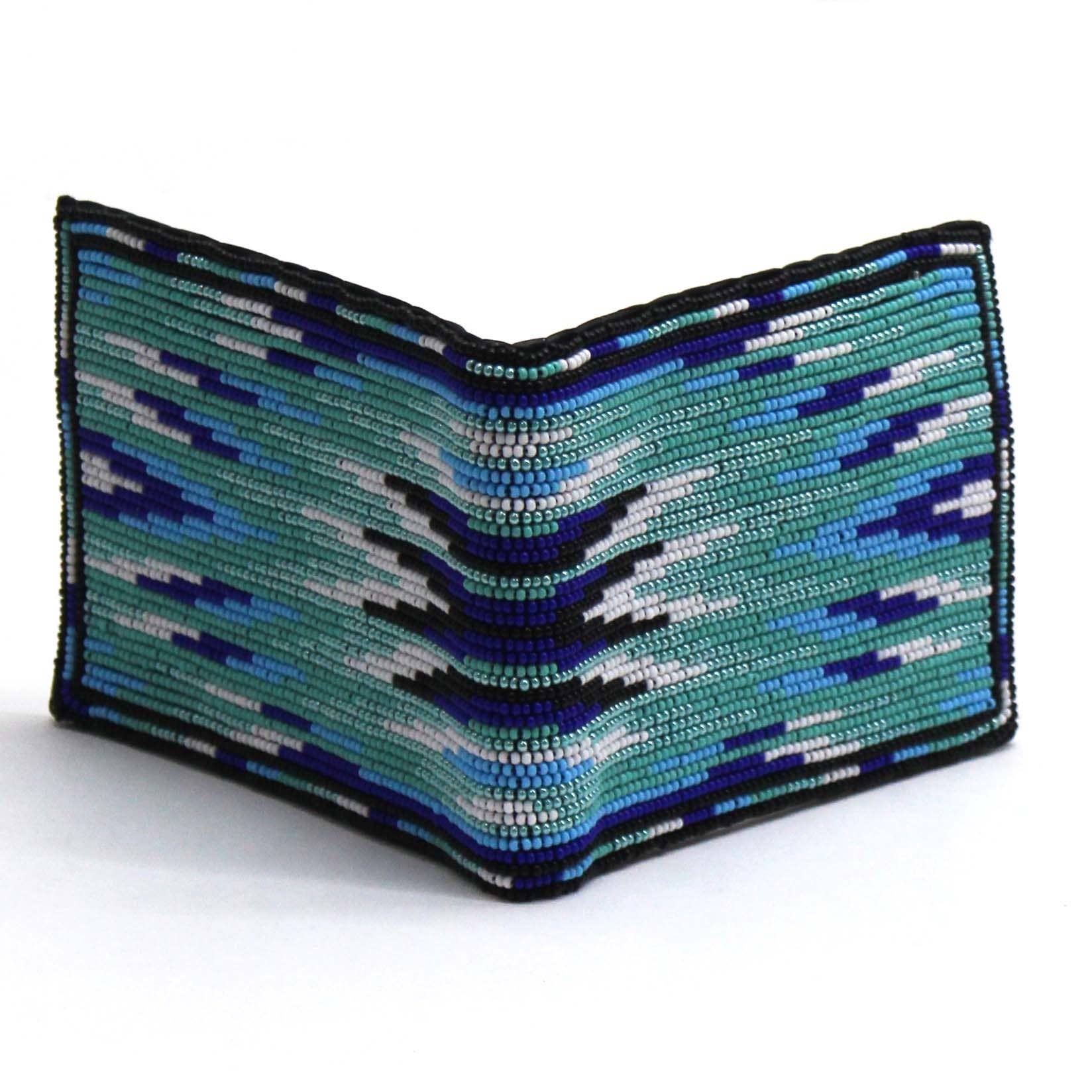 BEADS CORNER - Vente Portefeuille – homme - Portefeuille/bourse pour homme en cuir véritable fait main avec perles, style amérindien - Marron Jaune Feu10