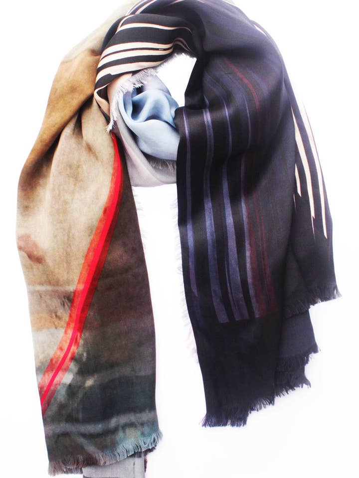 Silk "Big Fringes" Stola 200x140cm for wholesale by EditionMichel