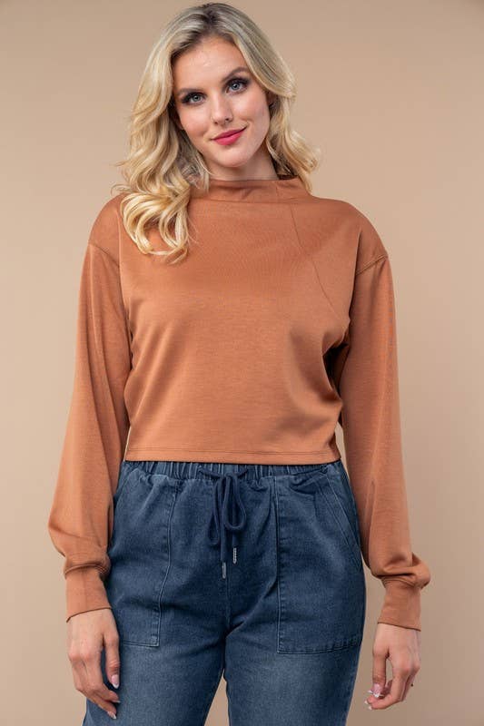 White Birch – Top de malha - Mulher por atacado – Camisola de Manga Comprida T10272 Manga Comprida em Malha Sólida1