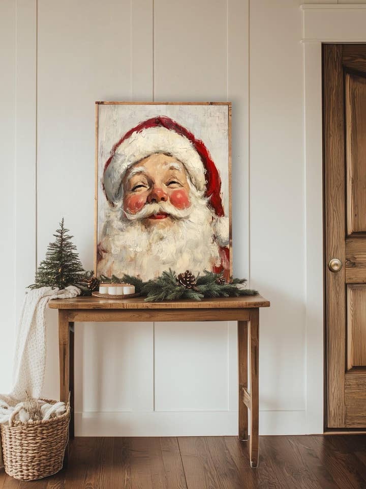 Santa Claus Wall Decor - Framed Canvas for wholesale by The 19th Collective