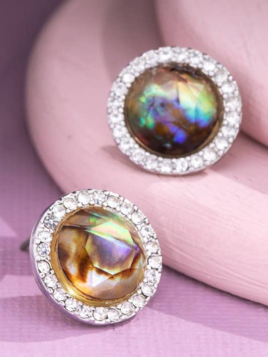 *Special* Orecchini a bottone rotondi con strass per la vendita all'ingrosso da parte di Urbanista