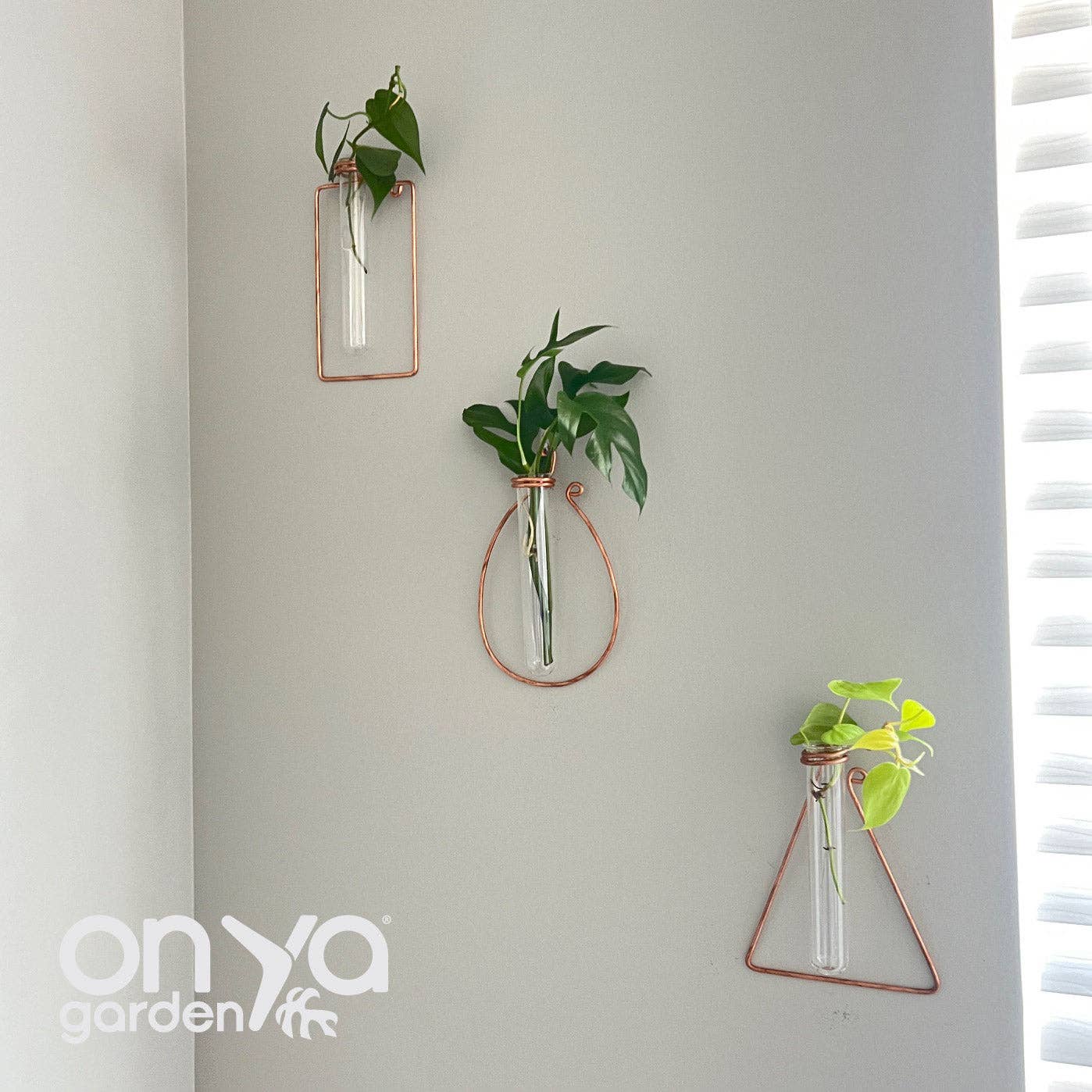 On Ya Garden - Wholesale Hanging Planter - Copper Rectangle Propagation Wall Vase, Hanging Propagation Station5