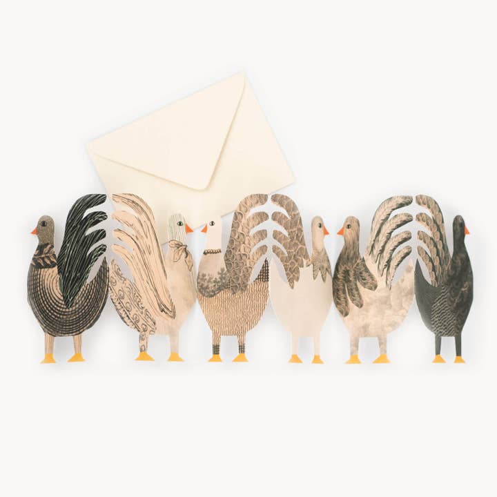 Chickens Concertina Card for wholesale by Hadley