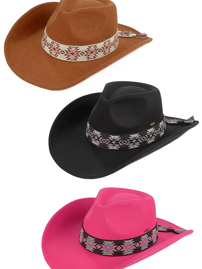 C.C Southwest Aztec Pattern Cowboy Hat for wholesale by Hana