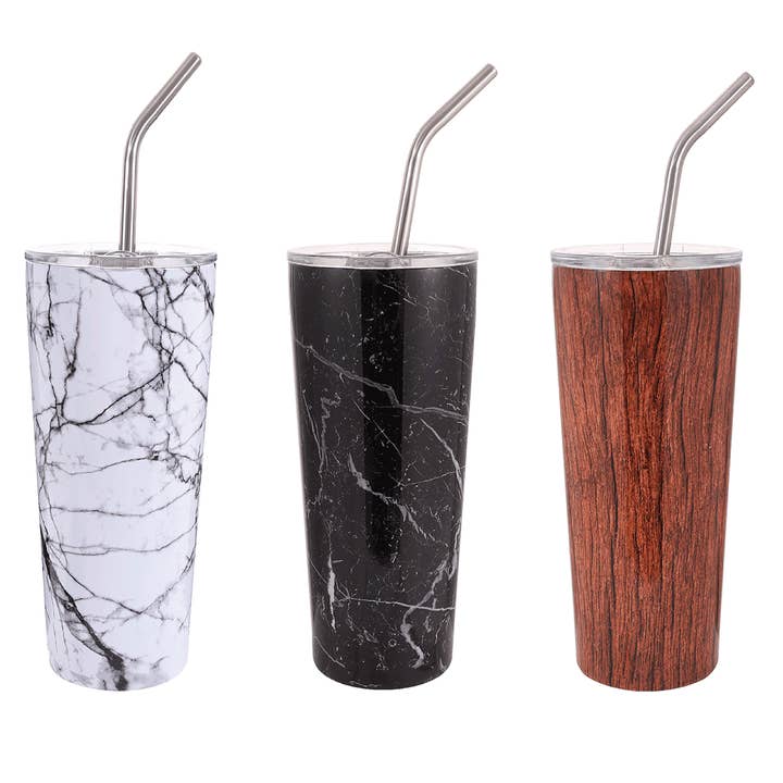 Marble & Wood Tumbler 24oz for wholesale by Siesta Drinkware - Souvenir Store