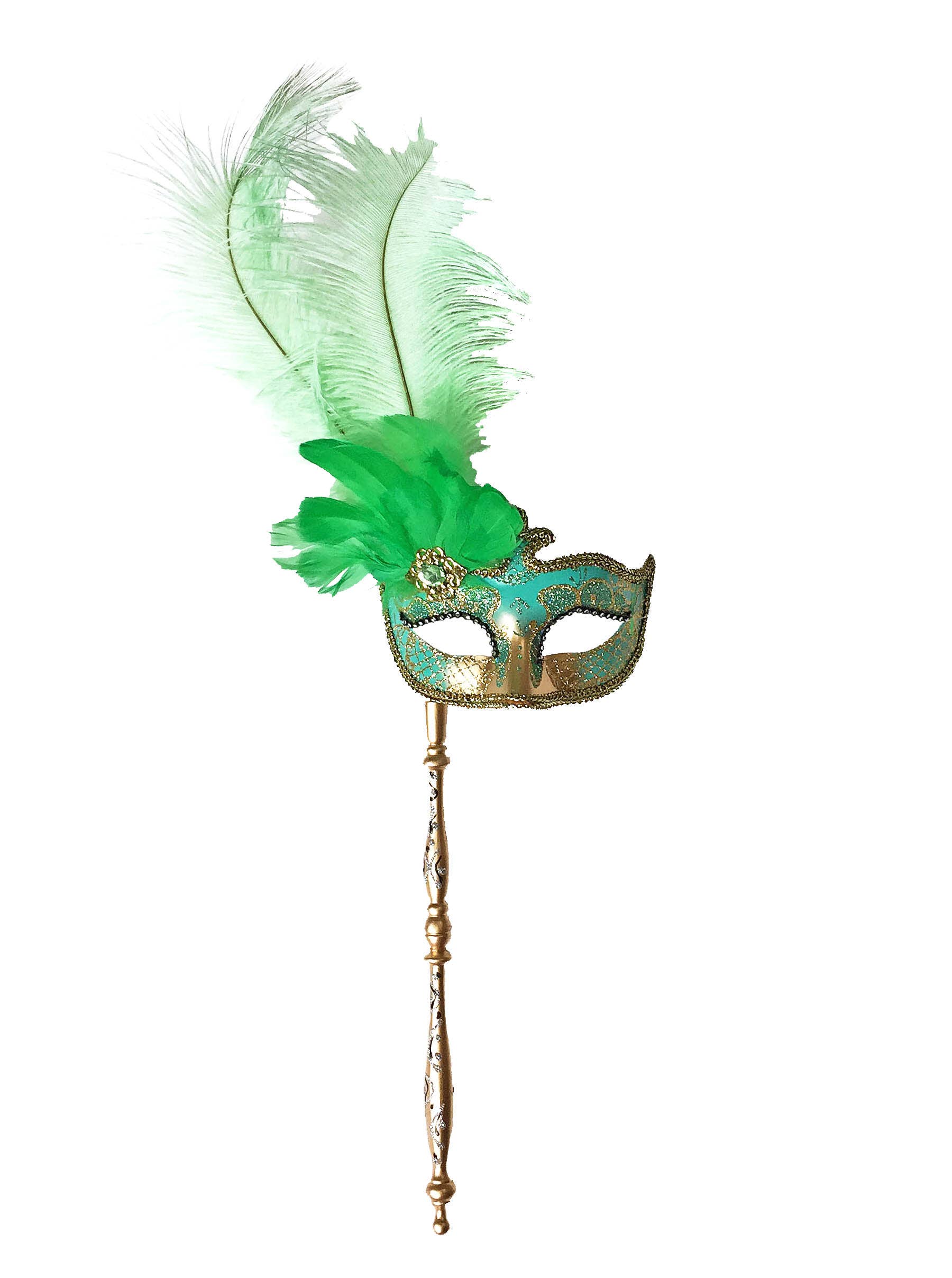 Mardi Gras Creations - Wholesale Costume - Women's - Anarkali Mask With Eye Detail With Detachable Stick4