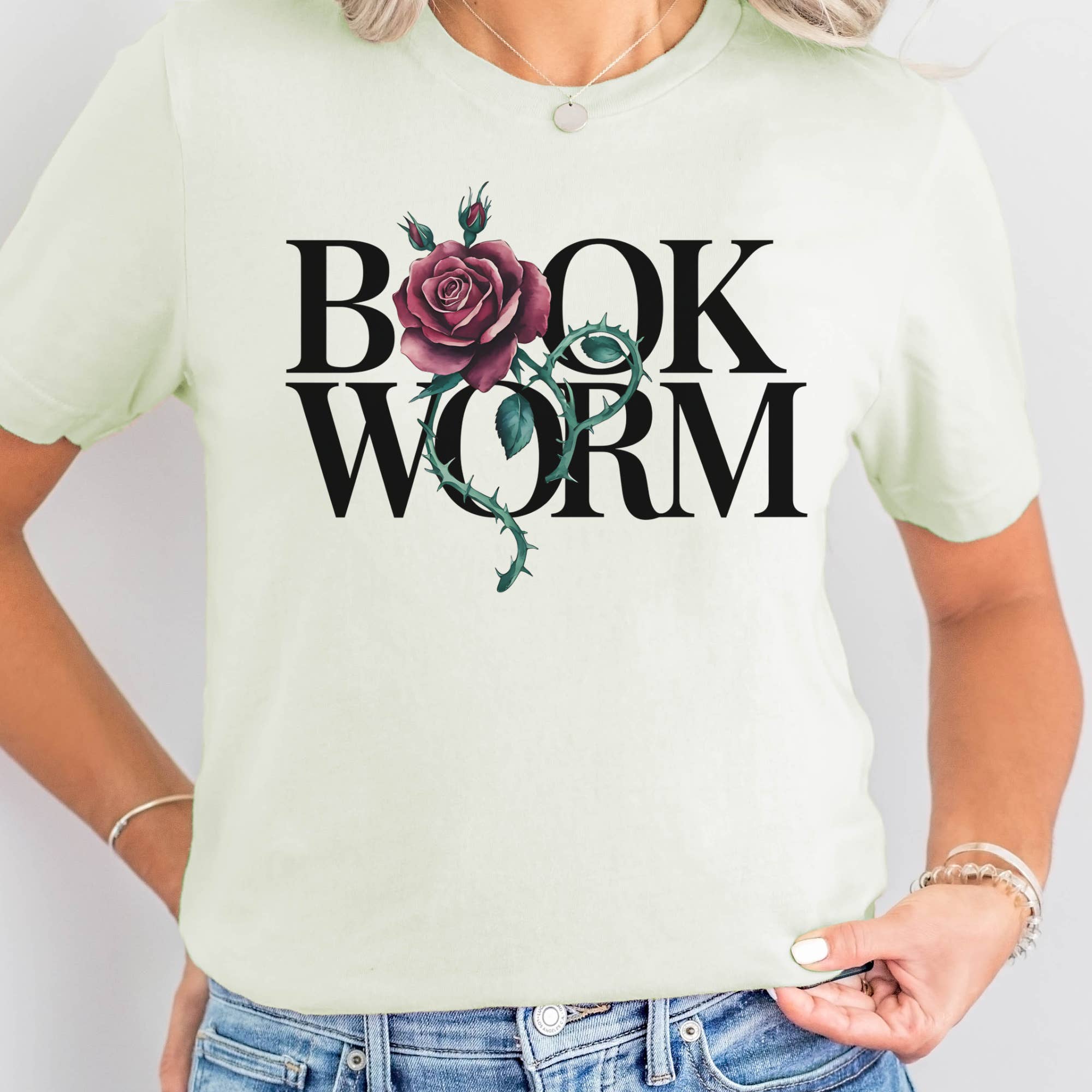 Par.tees by Party On! - Wholesale T-Shirt (Graphic) - Unisex - Book Worm Bookworm Reading Reader Coffee Rose Graphic Tee3
