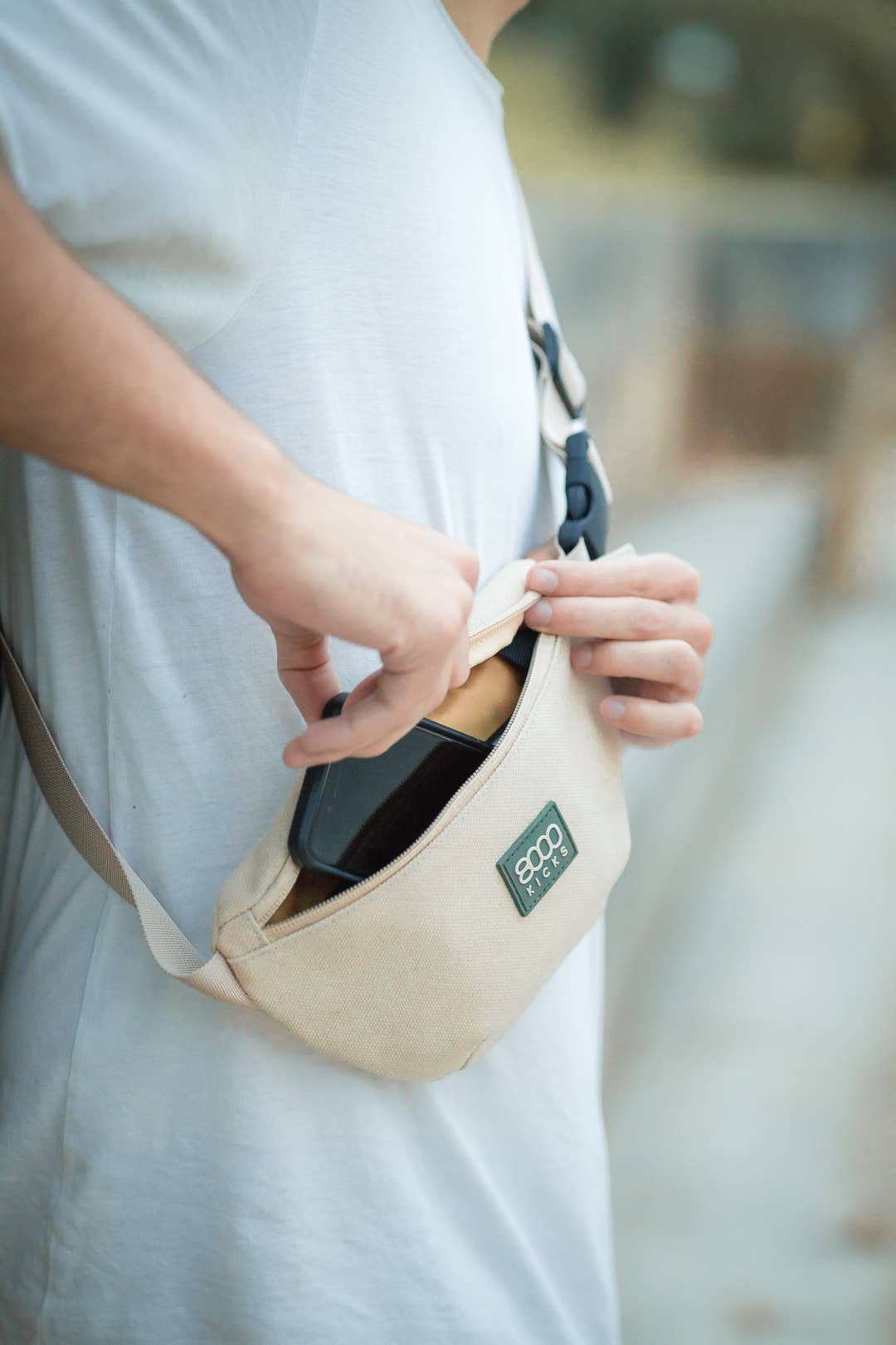 8000Kicks - Vente Sac ceinture – unisexe - Sac à bandoulière Hemp Beige3