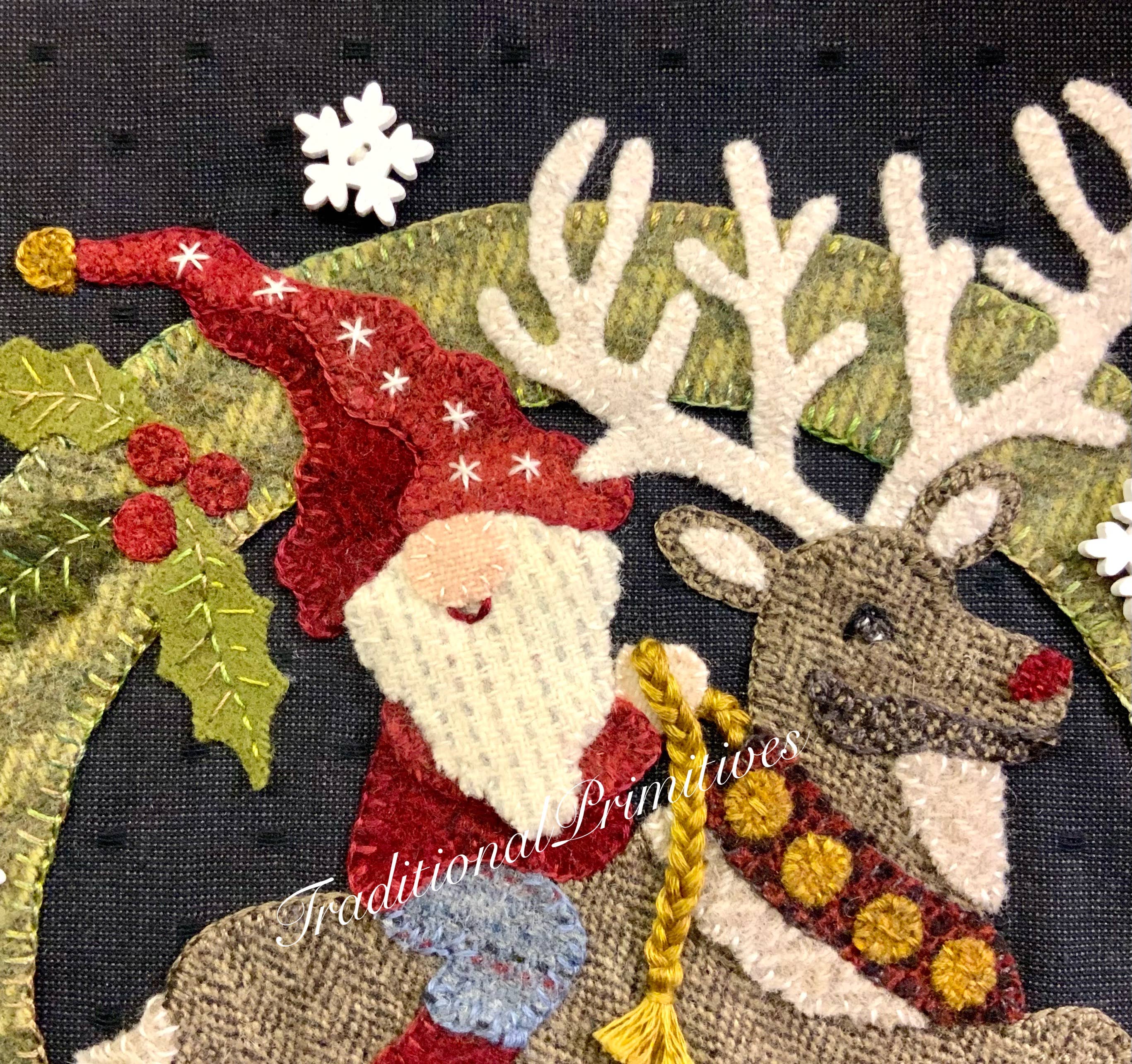 Traditional Primitives - Wholesale Craft Sewing Kit - Dashing Through the Snow Wool Applique Pattern4