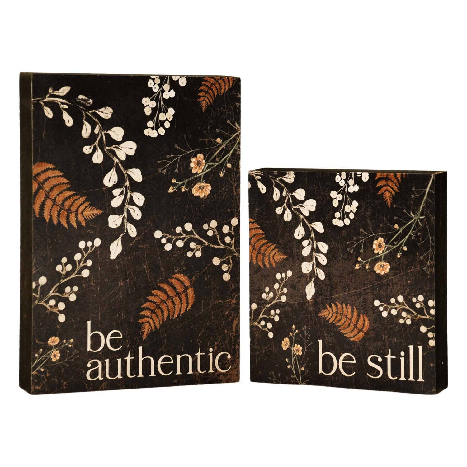 WT Collection - Wholesale Sign - Set of 2 Timeless Flower & Fern Blocks0