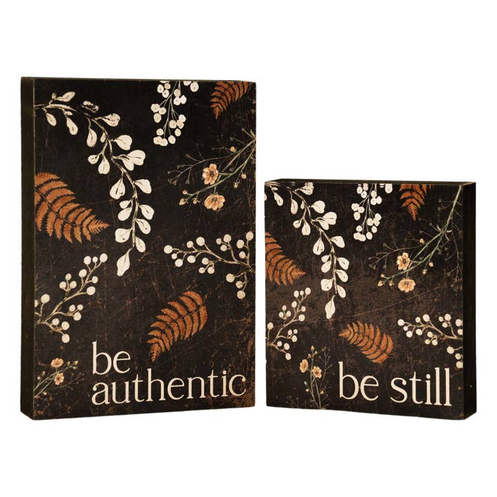 WT Collection - Wholesale Sign - Set of 2 Timeless Flower & Fern Blocks