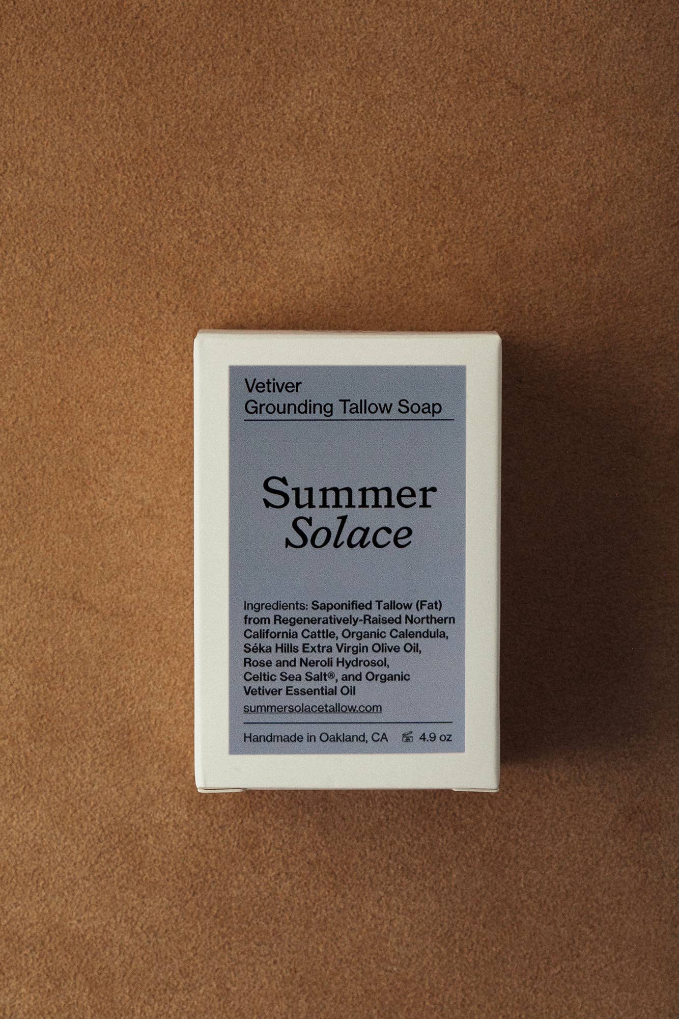 SUMMER SOLACE- Regenerative Tallow Beauty - Venta al por mayor Pastilla de jabón - Barra de Vetiver – Jabón Terroso y Aterrador, 4.9 oz4