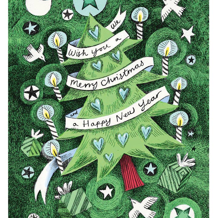 Cartão de Natal da árvore de Natal por atacado de Inky Blue Ltd t/a Holy Mackerel