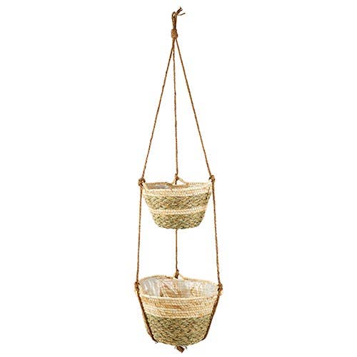 Angle - Wholesale Hanging Planter - Two Tone Hanging Baskets S/2