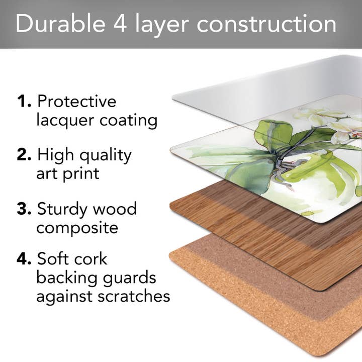 CounterArt/Highland Home/Thirstystone - Wholesale Placemat - Cala Home White Orchid Decorative Hardboard Placemat3