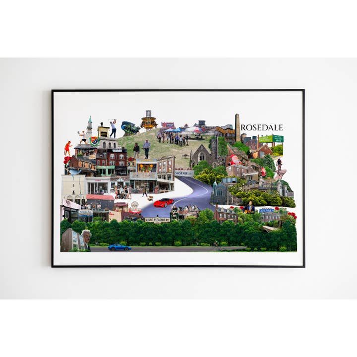 Rosedale Toronto Art Print: Neighbourhood Collage for wholesale by Cityscapes by Lyndon Wiebe