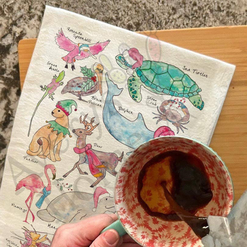 Avery's Home - Wholesale Tea Towel - Christmas Florida Critters Holiday Kitchen Décor Tea Towel3