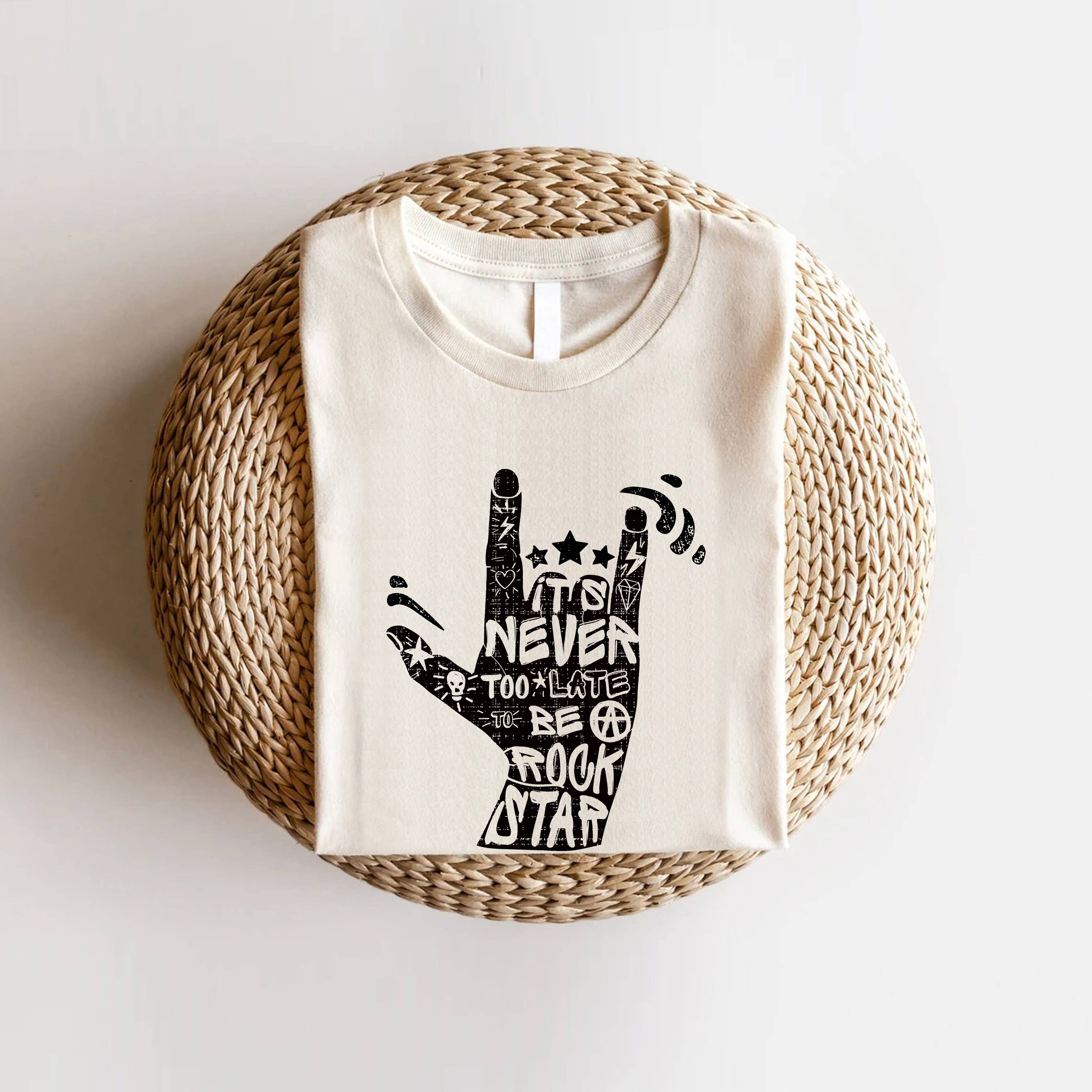 STARCHIS - Wholesale Screen Printed T-Shirt - Women's - It's never too late to be rockstar5