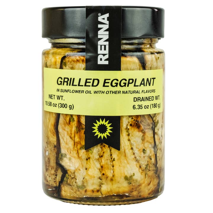 Wholesale Italian Food - Wholesale Pickled Vegetables - Renna, Grilled Eggplant, Roasted Marinaded Eggplants preserved in oil,10.58 oz