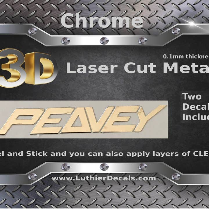 Peavey Guitar Decal Headstock 3D Laser Logo Decal M57 for wholesale by Luthier decals