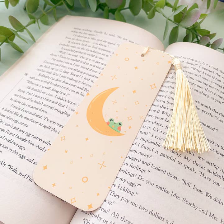 Moon Frog Bookmark for wholesale by Laurel Mae Art