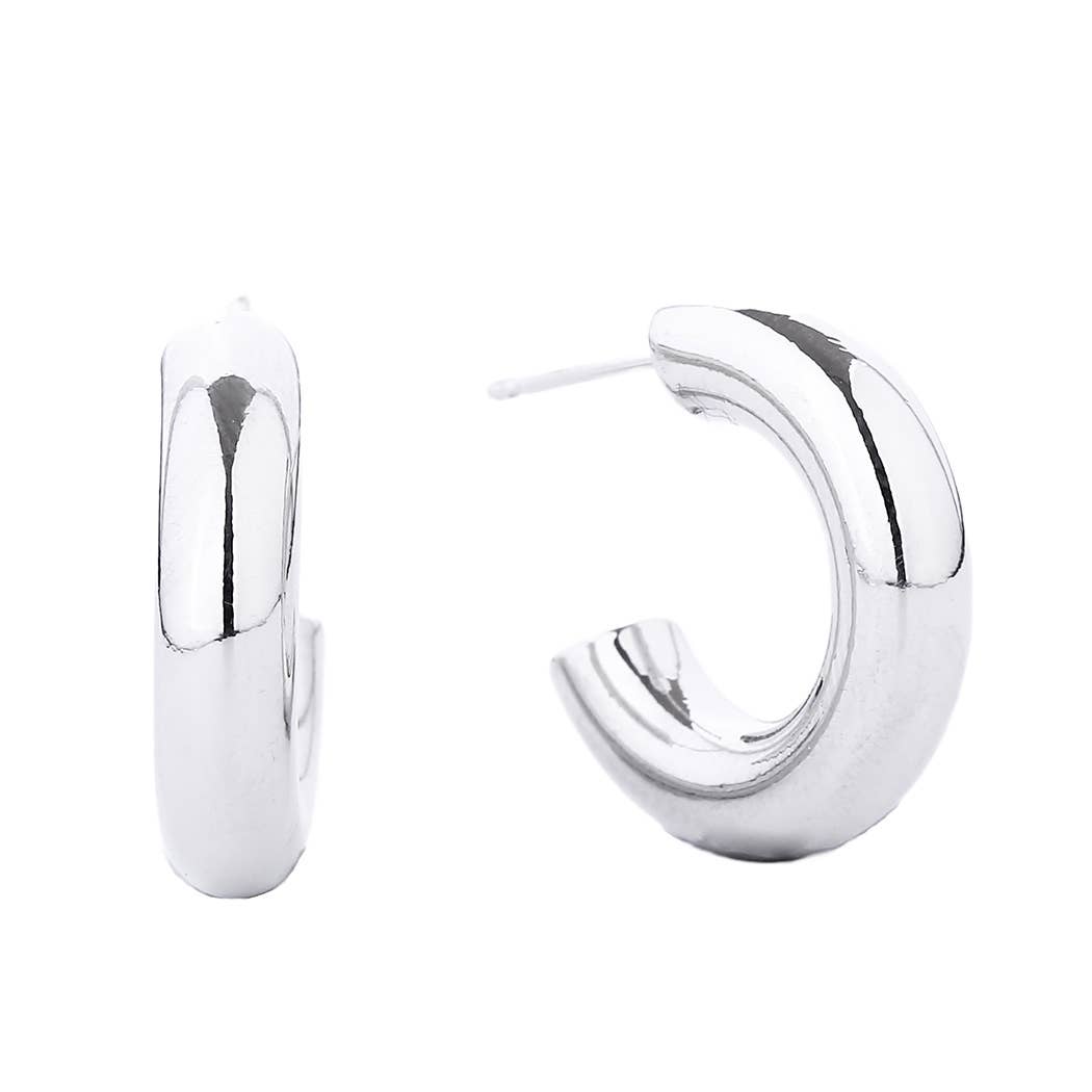 Fashion City - Vendita all'ingrosso Orecchini a cerchio - Orecchini a Cerchio piccoli con perno immerso in oro 14 carati4