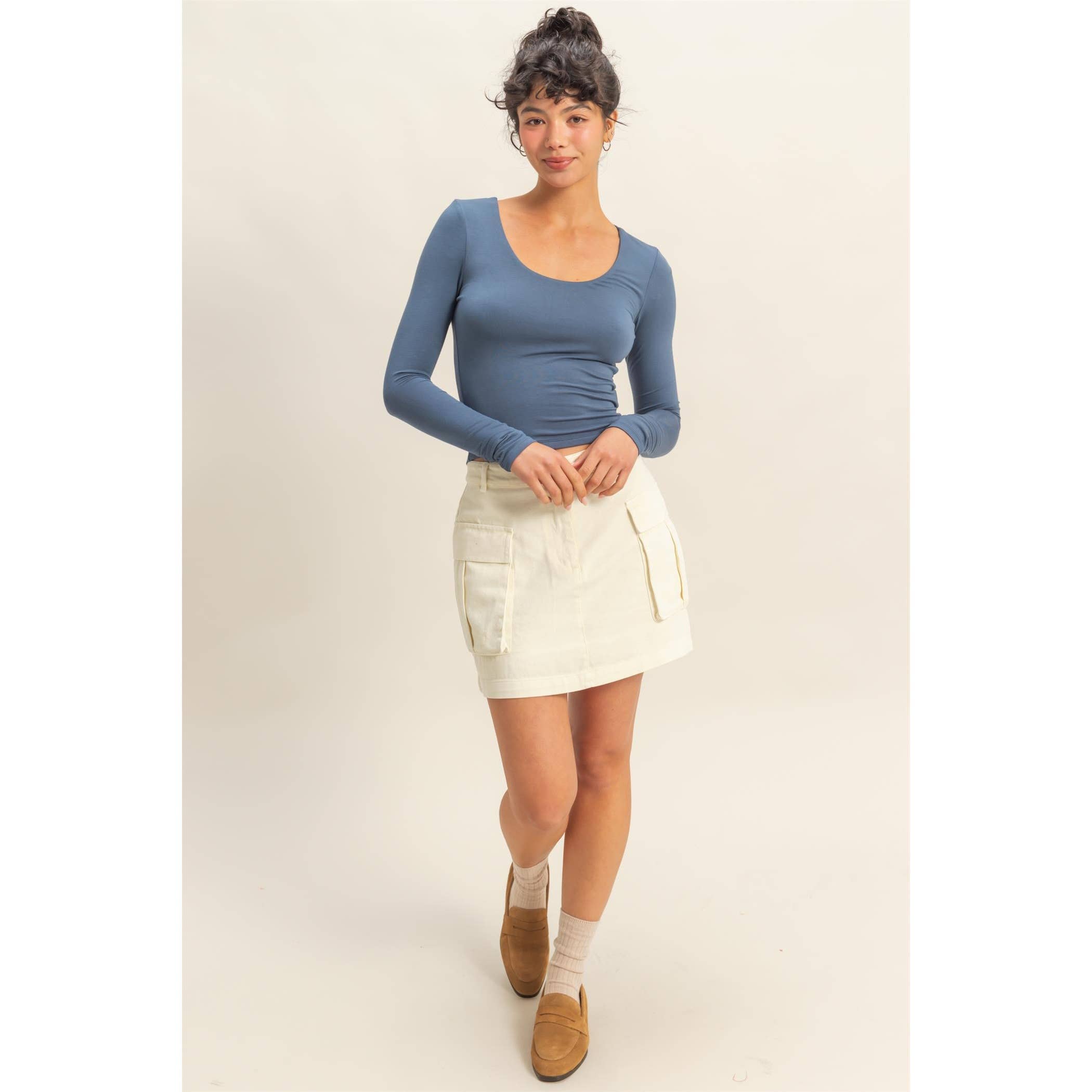 HYFVE - Wholesale Knit Top - Women's - Scoop Neck Long Sleeve Crop Top27