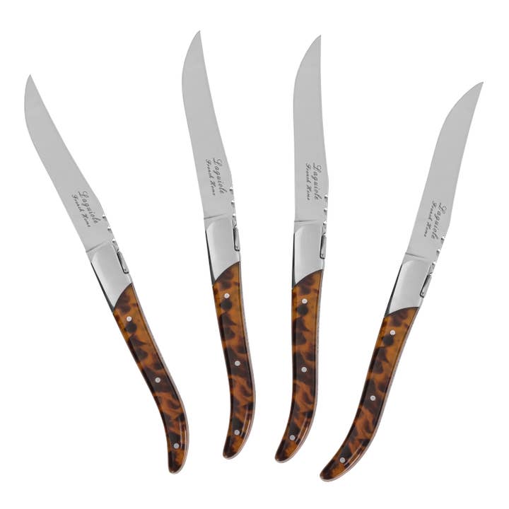 French Home - Wholesale Knife Set - Tortoise Shell 4-Piece Laguiole Connoisseur Steak Knife Set