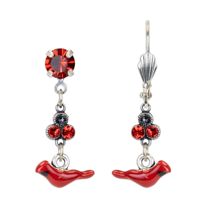Pendientes con dijes de cristal Constance Cardinal para venta al por mayor de Anne Koplik Designs, Inc.