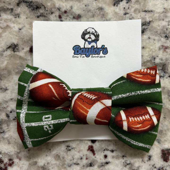 Football Dog Bow Tie for wholesale by Baylor's Bow Ties