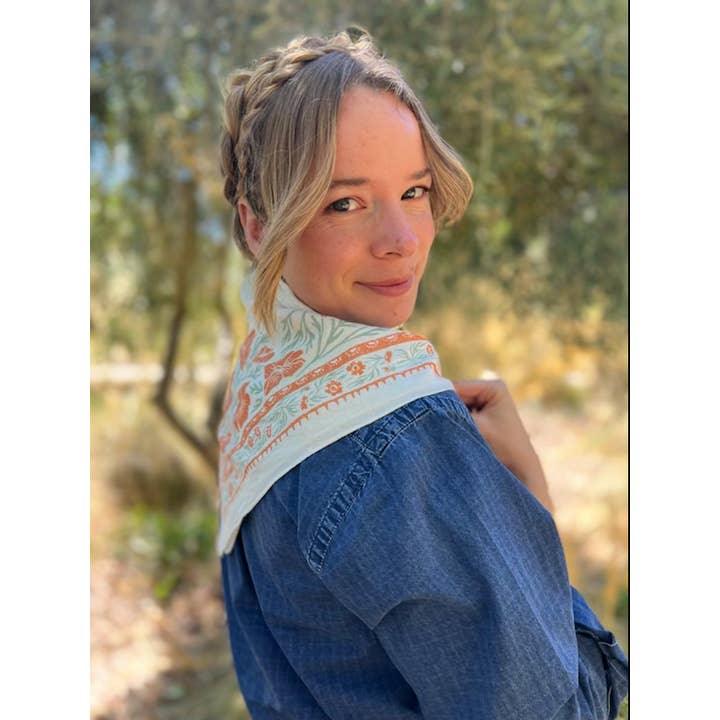 Lili Arnold - Wholesale Bandana - Women's - Organic Cotton + Hemp Bandana - California Poppy3