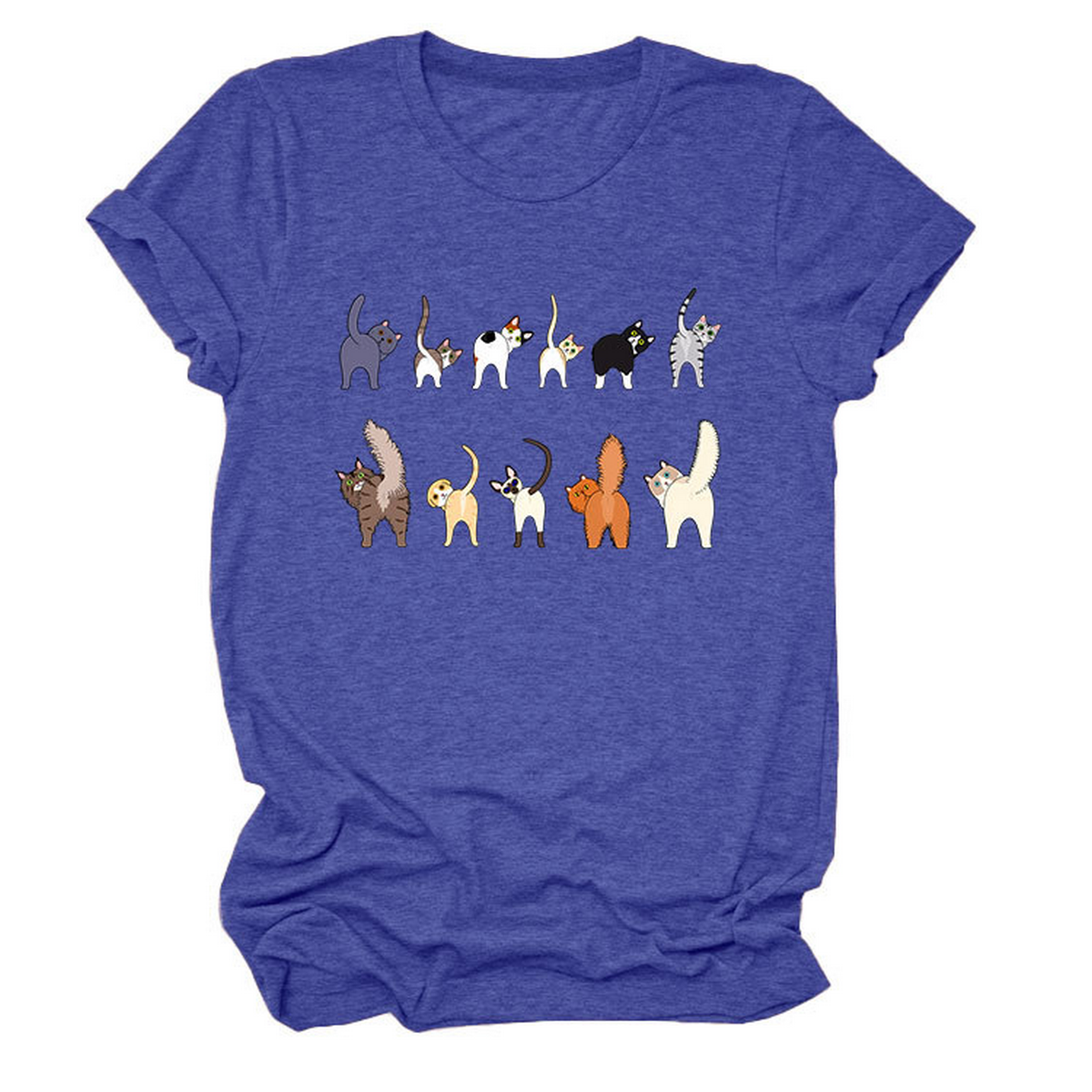 ACCITY - Wholesale T-Shirt (Graphic) - Unisex - Cute Cat Graphic Tee – 11 Cats Turn Around_CWTTS149514