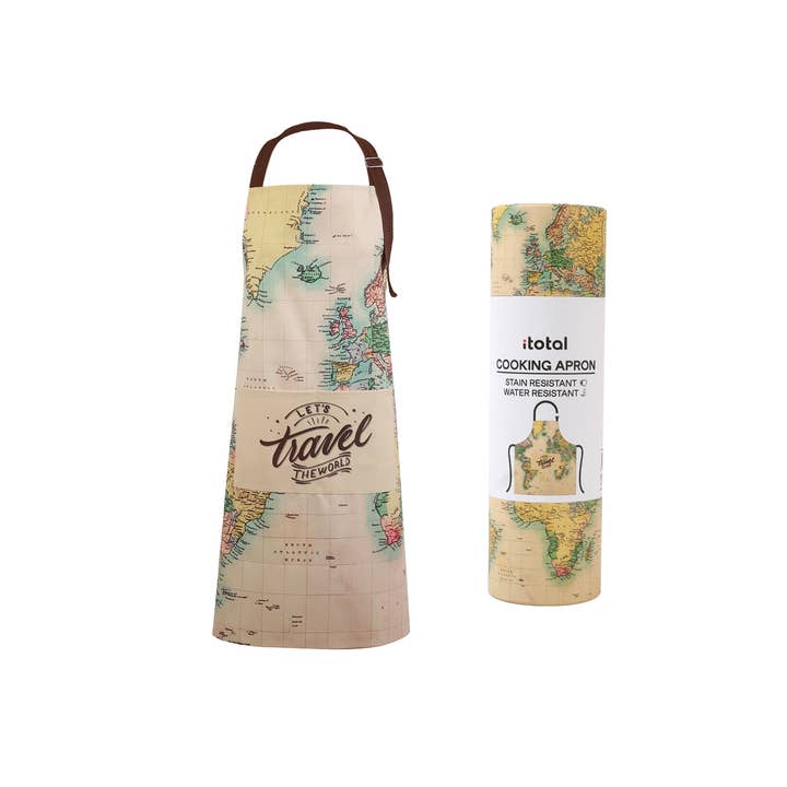 Schürze mit Altem Weltkarten-Design für den Großhandel von I-Total, I-Drink
